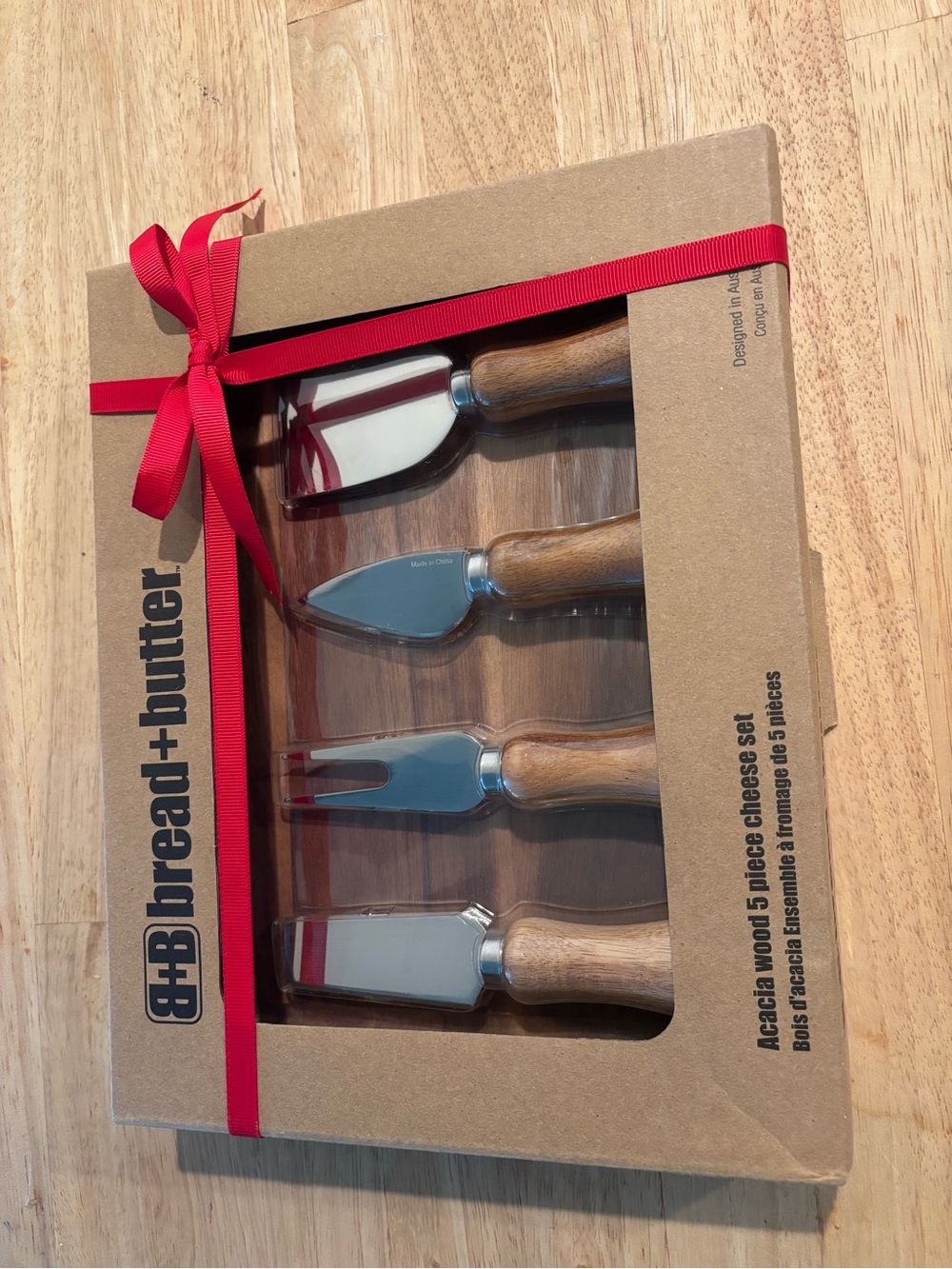Bread + Butter Acacia Wood 5 Piece Charcuterie Set